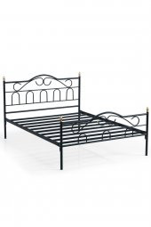 Truva Çift Kişilik Başlıklı Yatak Odası Ferforje Metal Karyola 180x200 Ölçülü - 2