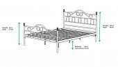 Truva Çift Kişilik Başlıklı Yatak Odası Ferforje Metal Karyola 180x200 Ölçülü - 3