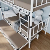Zambak Yavrulu Genç Çocuk Odası Metal Ranza ve Karyola 90x190 Yatak Ölçülü - 3