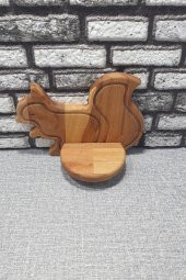 Dekoratif Sincap Duvar Rafı Ahşap Mumluk & Biblo Rafı Kz1032 - 1