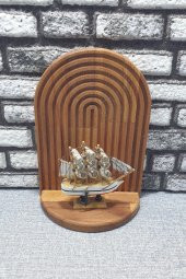 Dekoratif Duvar Rafı Ahşap Mumluk & Biblo Rafı Kz1027 - 2