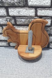 Dekoratif Sincap Duvar Rafı Ahşap Mumluk & Biblo Rafı Kz1032 - 3