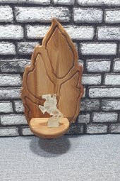 Dekoratif Duvar Rafı Ahşap Mumluk & Biblo Rafı Kz1028 - 2