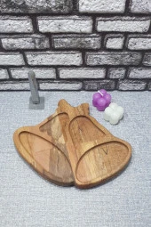 Ahşap Kayın Çerezlik-kahvaltılık Ve Servis- Sunum Tabağı Kz1036 - 1