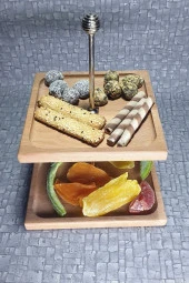 Ahşap Katlı Kurabiyelik Kare Kz1013 - 1