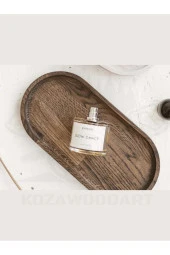 Oval Koyu Kahverengi Kayın Servis Tahtası thumbnail 1