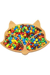 Ahşap Doğal Sevimli Tilki Kase Servis Tabağı Kahvaltı Tabağı - 2