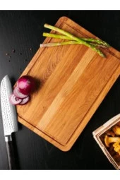 Doğal Ahşap Peynir Ve Sunum Tabağı, Kesme Tahtası Dikdörtgen Kayın Ağacı - 3