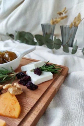 Doğal Ahşap Peynir Ve Sunum Tabağı Dikdörtgen Kayın Ağacı - 5