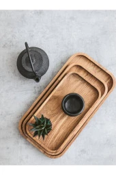 3'lü Set Doğal Ahşap Servis Sunum Ve Servis Tabakları - 3