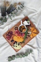 Doğal Ahşap Peynir Ve Sunum Tabağı Dikdörtgen Kayın Ağacı - 1