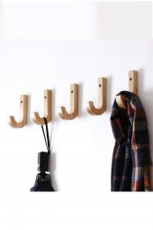 Dekoratif Doğal Ahşap Duvar Askısı Askılık Ahşap Askı 6 Lı Cilasız Ve Zımparasız Teslim Edilir - 2