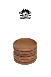 Ahşap Fincan Ve Bardak Altlığı 6lı Kahve Altı Oval - 1