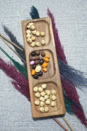 3 Bölme Kayın Ahşap Gıda Sertifikalı Baharatlık - 1