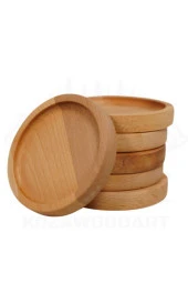 Ahşap Fincan Ve Bardak Altlığı 6lı Kahve Altı Oval - 2