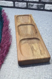 3 Bölme Kayın Ahşap Gıda Sertifikalı Baharatlık - 2