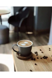Ahşap Fincan Ve Bardak Altlığı Kahve Altı Oval Tekli thumbnail 4