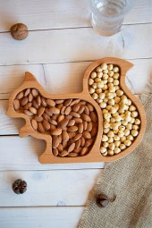 Ahşap Sincap Servis Tabağı Düzenleyici Çerezlik Baharatlık - 1