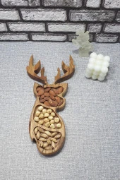 Ahşap Geyik Kayın Çerezlik-kahvaltılık Ve Servis- Sunum Tabağı Kz1040 - 3