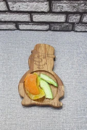 Ahşap Kardan Adam Kayın Çerezlik-kahvaltılık Ve Servis- Sunum Tabağı Kz1038 - 2