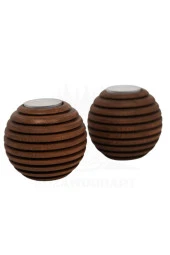 2'li Dekoratif Ahşap Mumluk - 2