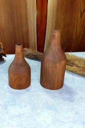 2'li Ahşap Vazo - 1