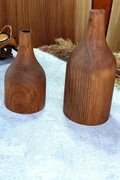 2'li Ahşap Vazo - 2