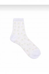Papatya Desenli Beyaz Tül Soket Çorap thumbnail 1