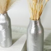 Crearthome Dekoratif Athena Büyük Vazo Gümüş 28 cm SAKS 151GMS71RS - 4