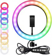 Zore RGB MJ-26 Işıklı Telefon Tutucu Ring Light - 1