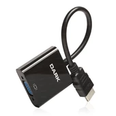 Dark HDMI Erkek to VGA Dişi Çevirici 10cm Siyah - 1