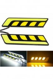 Sis Lamba Gündüz Ledi Yapışma 12V L Tip Sarı- Beyaz  Sinyalli Drl - 1