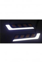 Sis Lamba Gündüz Ledi Yapışma 12V L Tip Sarı- Beyaz  Sinyalli Drl - 5