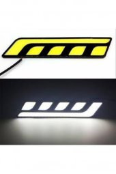 Sis Lamba Gündüz Ledi Yapışma 12V L Tip Sarı- Beyaz  Sinyalli Drl - 6