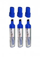 Permanent Markör Marker Kesik Uçlu Koli Kalemi Mavi 10 mm Çuval Kalemi Silinmez 3 Adet 1 Paket - 1