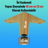 Sedef Mobilya Kanepe Sehpa Tv Ünitesi Baza Koltuk Ayağı Ahşap Desenli Açık Ceviz Renk 12 Cm Ayakları thumbnail 2
