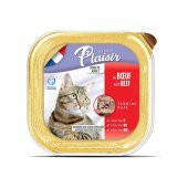 Plaisir Pate Ezme Biftekli Kısırlaştırılmış Kedi Konservesi 100gr - 1