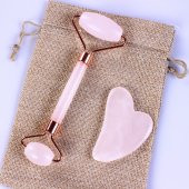 Kuvars Taşı Cilt Masaj Aleti ve Gua Sha Bakım Seti - 1