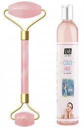 Doğal Çift Taraflı Pembe Kuvars Taşı Masaj Aleti + 400 Ml Luis Bien Cold Face Bitkisel Buz Yöntemi - 1