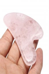 Pembe Kuvars Gua Sha Taşı Masaj Aleti - 1