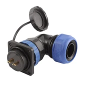 SD28 SU GEÇİRMEZ 2 PİN 28 MM YUVARLAK KONNEKTÖR (90 DERECE DİRSEK) - 1
