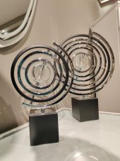 Crearthome Yörünge Dekoratif Dünya Küre İthal Büyük Boy Gümüş Obje HF-802-G-BÜYÜK - 4