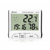 Diwu DC102 İç Mekan Termometre Nem Ölçer Saat - 2