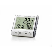 Diwu DC102 İç Mekan Termometre Nem Ölçer Saat - 1