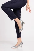 Merve BAŞ Kadın Gümüş Şanel Kadeh Topuk Sivri Burun Stiletto 5 Cm - 2