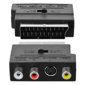 Ayt Scart Adaptör Switch li İn-Out Scart Girişini Soketini Renkli Rca Girişine S Video Soketine Çevirici Dönüştürücü - 1