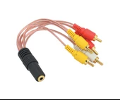 Ayt 3.5 Mm Stereo Dişi 6 Tos Erkek 5+1 Ses Sistemi Kablo Rca Çıkışını 3.5 mm Jak Çıkışına Çeviciri Dönüştürücü Jack thumbnail 1