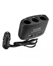 ENERJİ SOKETİ ÇAKMAKLIK ÇOĞALTICI 3 GİRİŞLİ ÇİFT USBLİ 12V-24V 120W - 1