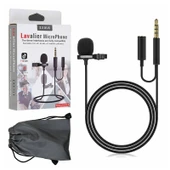 Powermaster JH-043-A Cep Telefonu için 3.5 mm Jack Girişli Youtuber Yaka Mikrofonu Mikrofon Ve Kulaklık Girişli - 3