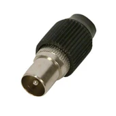 Ayt Siyah Düz Tip 60 Ohm Tv Fişi Erkek Tüplü Televizyon Anten Girişi Soketi 100 Adet - 1